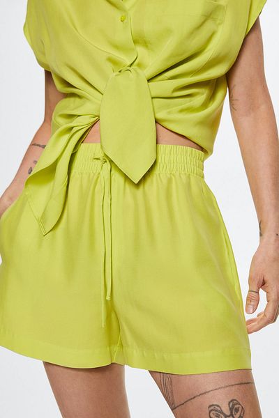 MANGO Woman Pantaloni scurți și bermude de damă verde lime