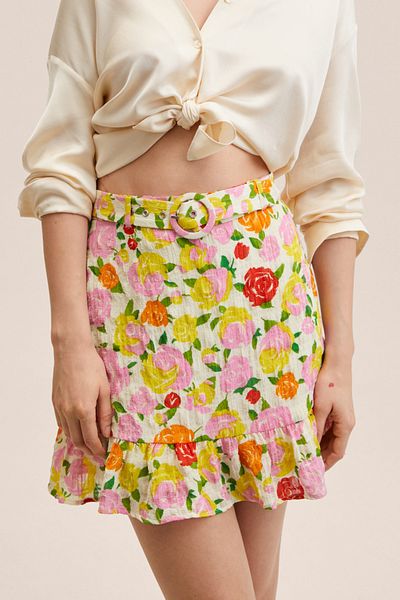MANGO Gelber Damenrock 27057888