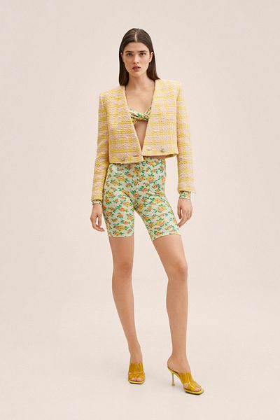 MANGO Ecru dámské tričko 27005817