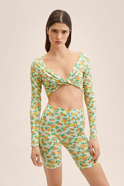 MANGO Ecru dámské tričko 27005817