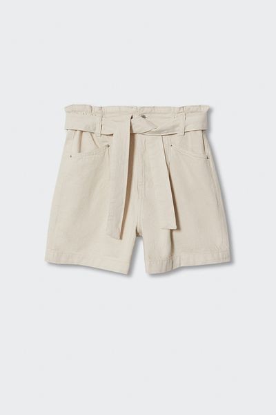 MANGO Ecru Women's Shorts & Bermuda 37020079