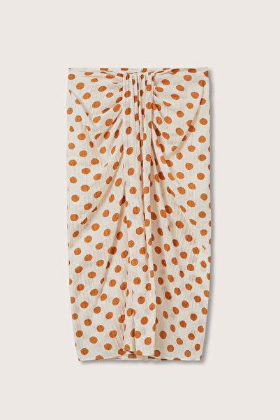 MANGO Woman Ecru Women's Skirt 27075908