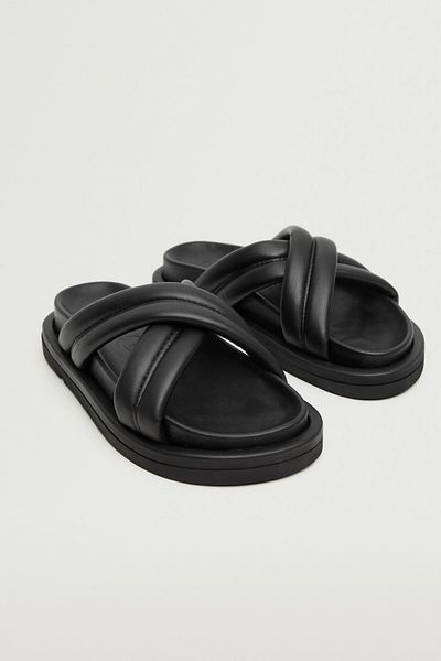 MANGO Schwarze Damensandalen 27054399