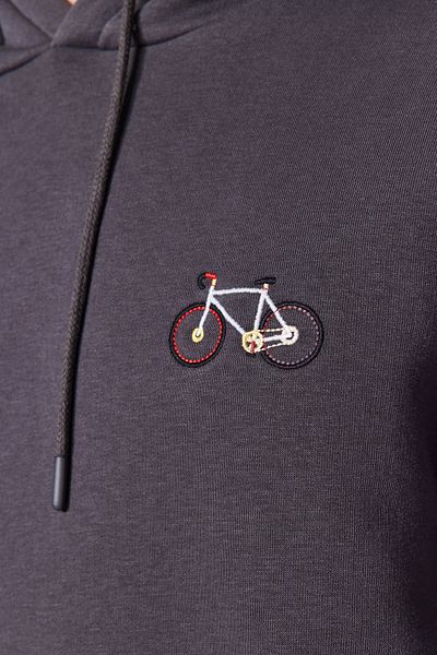 Trendyol Collection Anthrazitfarbenes, minimal besticktes Fleece-Sweatshirt - TMNAW24sw00096