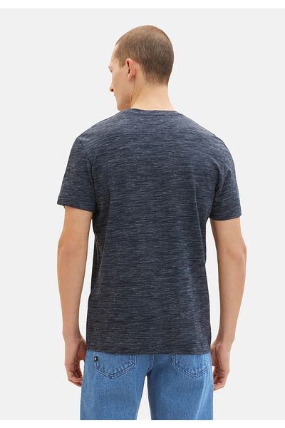 Tom Tailor T-Shirt Kurzarmshirt in Melange-Optik mit Brusttasche