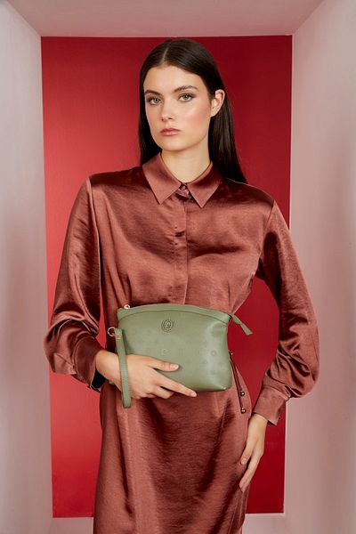 Pierre Cardin Green Print Women's Clutch & Clutch Bag 05Po22Y1547