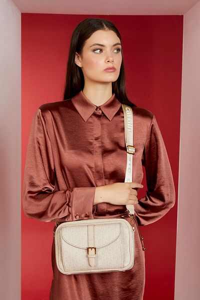 Pierre Cardin Small Alphabet Cream Women's Shoulder Bag 05PO23Y1726