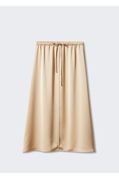 MANGO Woman Saten Midi Etek