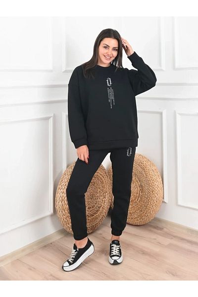 aynewmoda Set de trening pentru femei cu imprimeu vertical 3IP