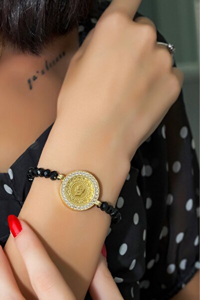 aytekgold 22 Ayar Çeyrek Altınlı Safir Taşlı Bileklik