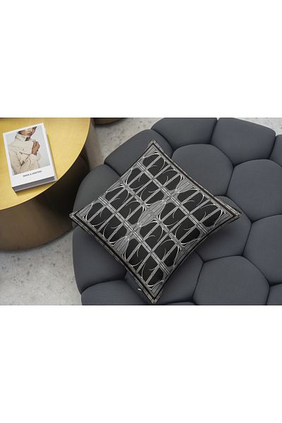 RUGSMODERN Κάλυμμα μαξιλαριού ριχτάρι 1072 Μαύρο και άσπρο μοτίβο Κάλυμμα μαξιλαριού ριχτάρι