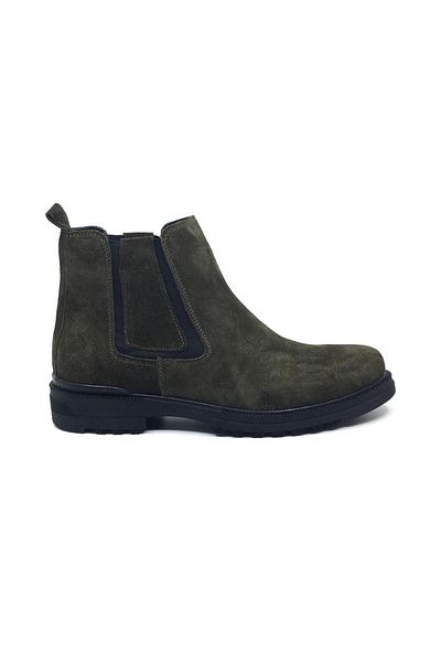 Çetintaş Luis Figo 100% Genuine Leather Inside and Outside Men's Daily Comfortable Winter Double Sided Elastic Chelsea Boots 40-44