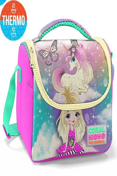 GPTURKGRUP Cutie termică pentru prânz cu model unicorn Coral High Kids 11733