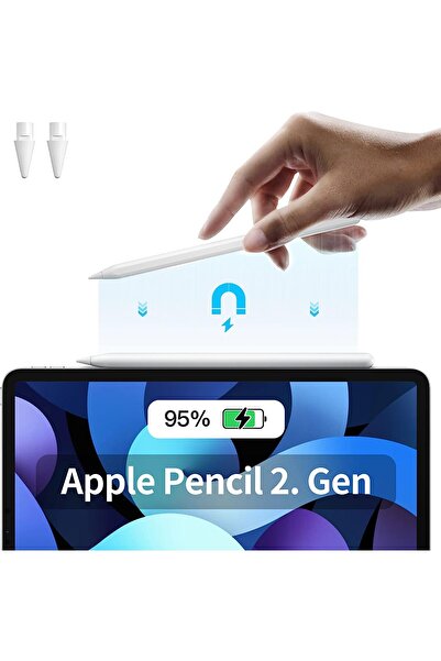 VipDeluXe iPad Kalem Stylus 2. Nesil Manyetik Kablosuz Şarj Eğim Hassasiyeti ...