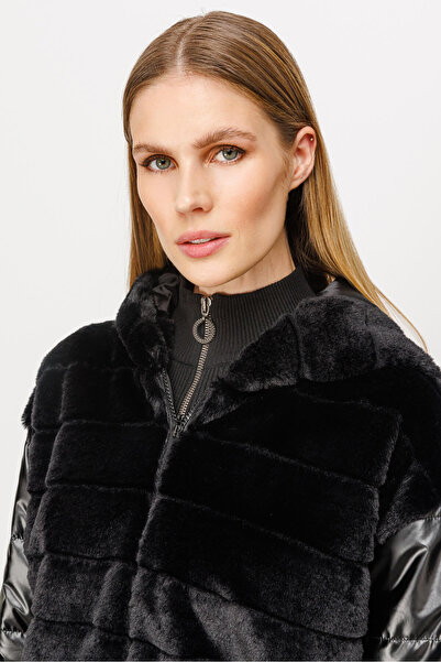 Butik Triko Fur And Quilted Short Coat