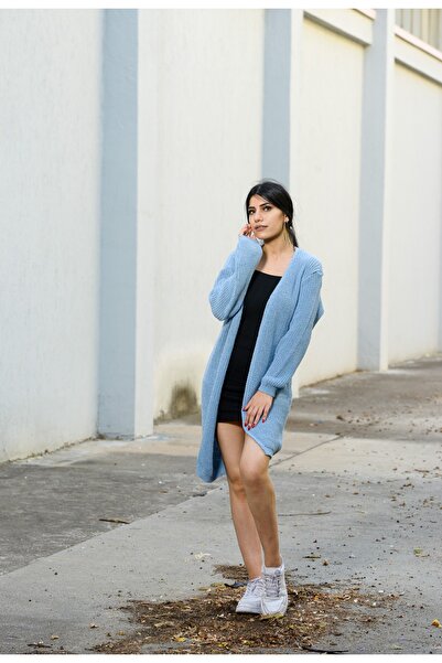 openex tekstil Cardigan tricotat Selanik pentru femei, albastru