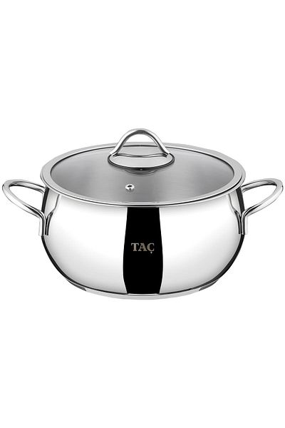 Taç Funda Deep Steel Pot 26 Cm