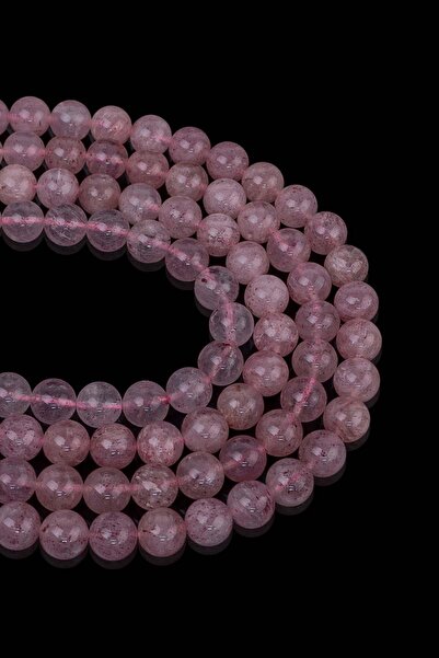 Dünya Doğal Taş 8 MM Strawberry Quartz Stone Array