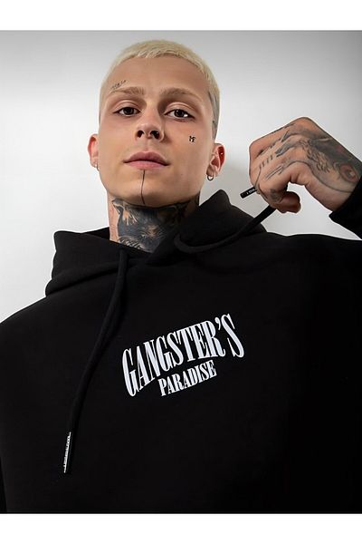 NewCabin Gangster's Paradise Printed Cotton Kangaroo Pocket Hoodie