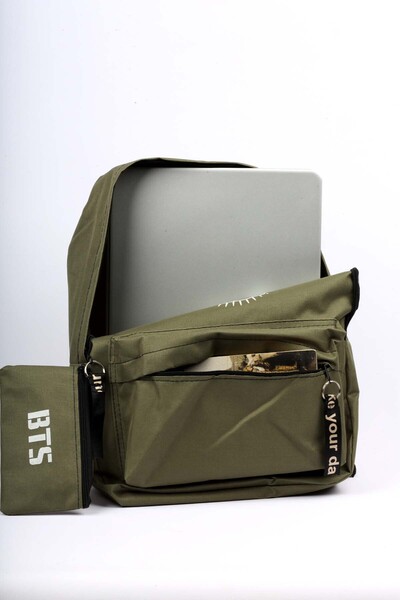 Transacoustic Rucsac sport unisex kaki BS 40x47cm, rezistent la apă, laptop, ...