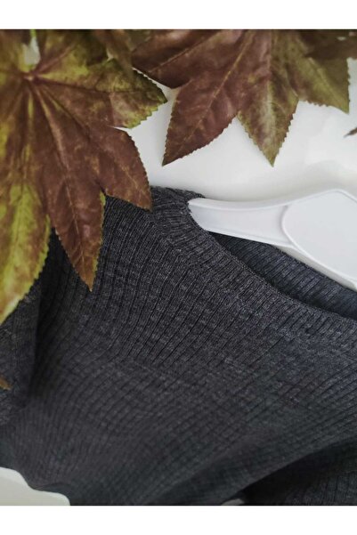 Meriç bebe Унісекс з підкладкою, напіврибальський комір, облягаючий крій, еластичний трикотаж, димчасто-сірий