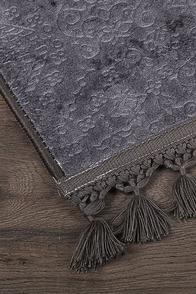 Bonny Home Nova Anthracite 60x100 + 50x60 cm Σετ χαλιών μπάνιου με κρόσσια 2 τεμαχίων