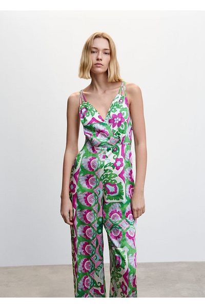 MANGO Woman Ολόσωμη φόρμα Cross Back Satin