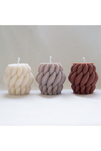 ÇAĞATÖLYE Silikon Kalıbı Örgü Desenli Mum Kalıbı Küçük Boy 5,5x5,5cm