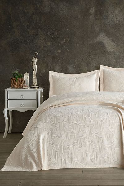 BİRHOME Vita Double Bedspread Set (cream)