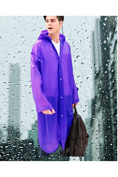 Shopiolog Жіночий Чоловічий Унісекс Дощовик з капюшоном на кнопках Eva Чорний Дощовик