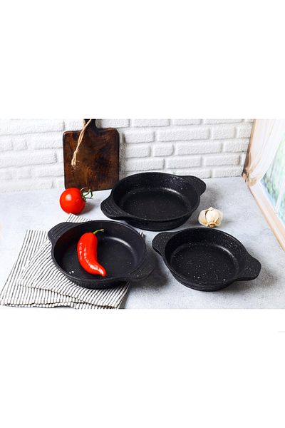 WolfCast Cast Iron 3-Piece Sahan Set 16-18-20 cm