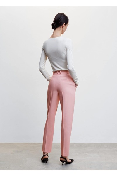 MANGO Woman Düz Kesim Kumaş Pantolon