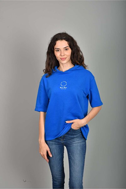 masai mara KAPÜŞONLU KISA KOLLU SWEATSHİRT