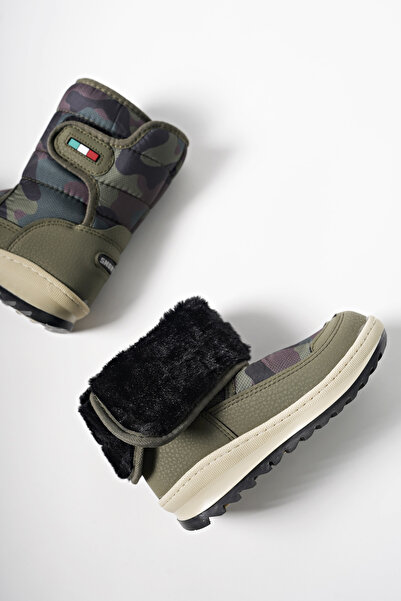 Riccon Ealgeth Kids Velcro Snow Boots001290 Khaki Camouflage