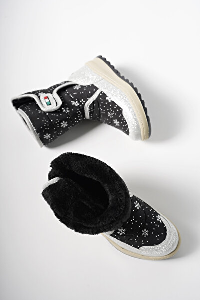 Riccon Dětské boty na suchý zip Ealgeth001290 s černým vzorem se třpytkami