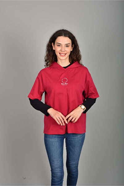 masai mara KAPİŞONLU KISA KOLLU SW SHIRT