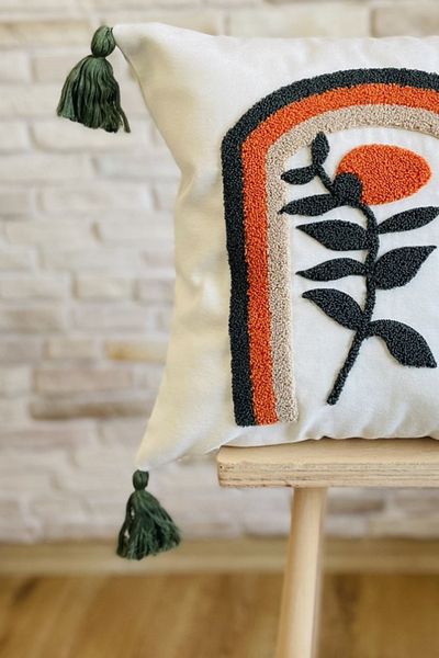 SWITA Husă de pernă cu design special brodat cu perforare