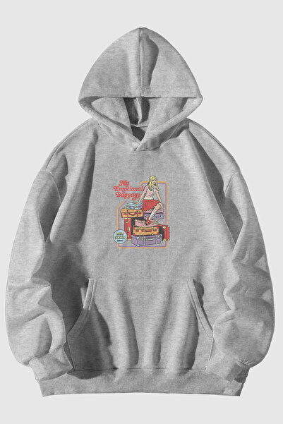 MELADYAN Emotional Burdens Printed Unisex Kangaroo Pocket Hooded Sweatshirt H...