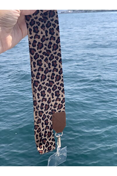Bushco Store Leopar Desenli Telefon Askısı Boyunluk Askısı