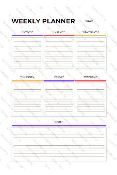 OzmeralBaskı Eng | Planlayıcı |aylık Günlük Planlayıcı |planner , Günlük, Haf...
