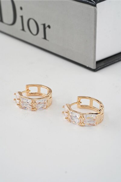 By Zeyna Aksesuar Γυναικεία Σειρά Vip Μπαγκέτα Ζιργκόν Πέτρινο Μοντέλο Κλιπ Σετ 2 Σκουλαρίκια