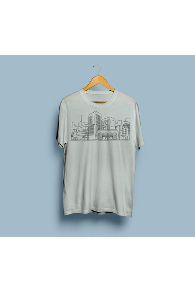 Unisex Bisiklet Yaka Oversize Baskılı T-Shirt