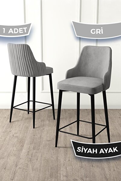 Canisa Enox Serisi, Mutfak Bar Sandalyesi, Babyface Kumaş, Siyah Metal Ayak ,...