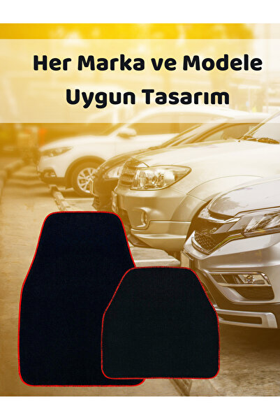 BEYLİNİ Oto Paspas Halı 5'li Set Her Araca Uygun Uzun Süre Dayanıklı Çift Taraflı Kullanım Siyah Renk