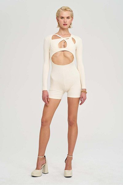 IAMNOTBASIC Jean Playsuit - Ivory Jumpsuit
