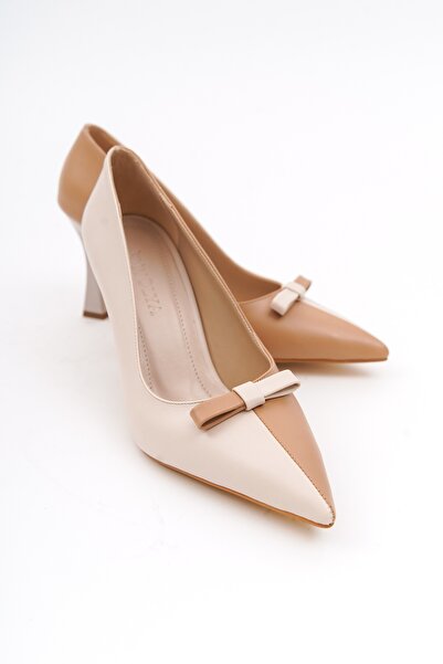 DİVOLYA Alissa Nude Beige Pointed Toe Heeled (8cm) Casual Shoes