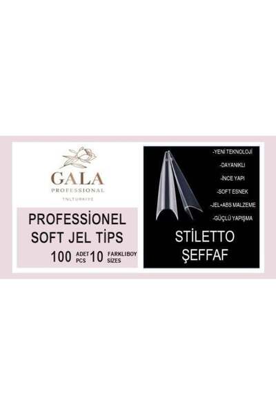 tnl professional PROTEZ TİPS STİLETTO 100 LÜ ŞEFFAF