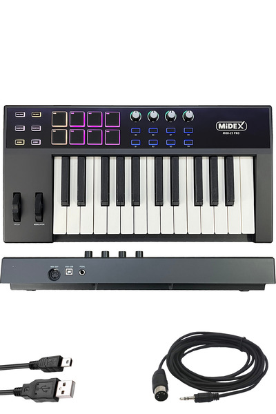 Midex Wizard Paket-6 Stüdyo Ekipmanları Seti (Monitör Mikrofon Ses Kartı Kulaklık Midi Klavye)