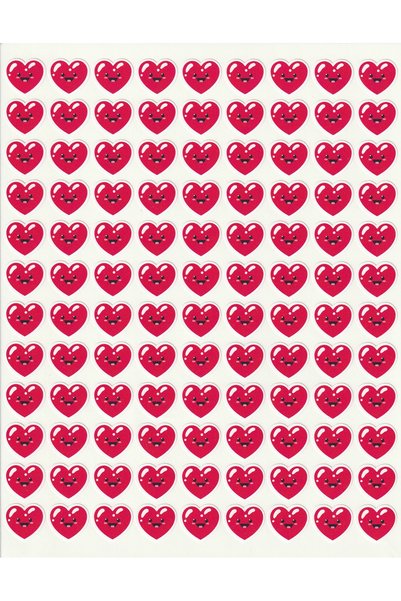 NUNUKİ Cheerful Hearts Sticker Set Teacher Heart Reward Label School Valentine's Day Valentine's Day Nstı0053