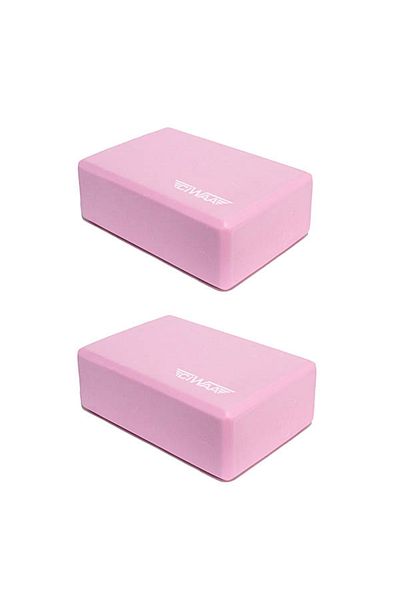 CIWAA Double Yoga Block - 2 Yoga Blocks - Eva Yoga Block Set Pink